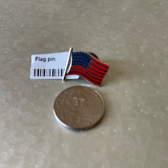Sterling Silver 925 rhodiumed enameled Flag pin - Picture 6 of 12